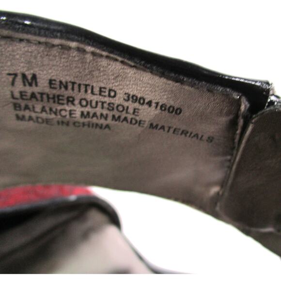 CARLOS SANTANA Red/Black Brocade Fabric Ankle Strap Stiletto Heel Sandals Sz 7 - Picture 8 of 12